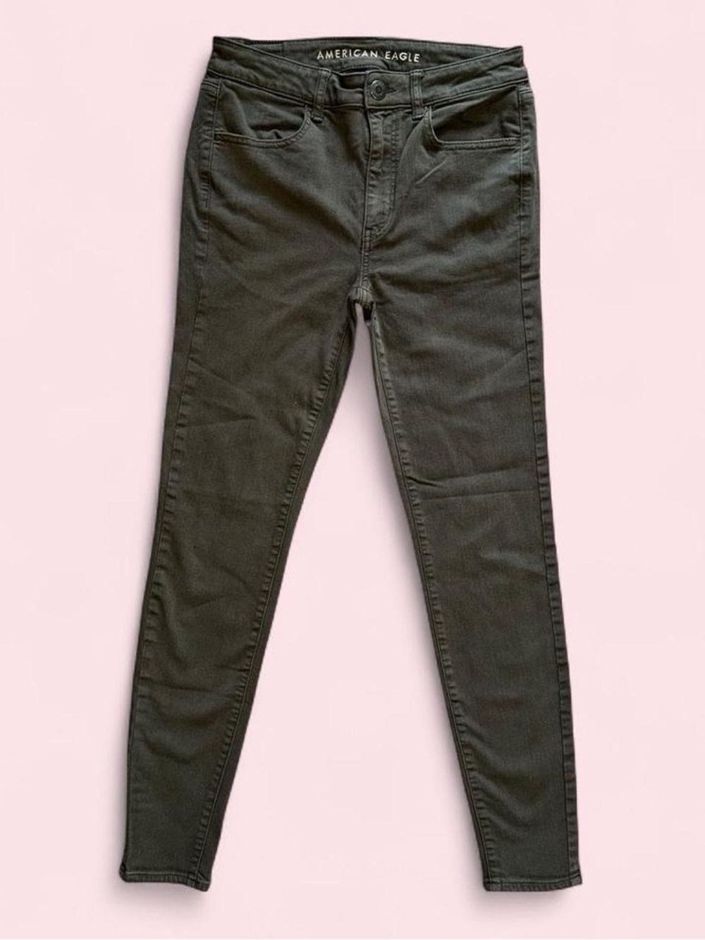 American Eagle Outfitters Olive Green Skinny Jeans Hi-Rise Size 6